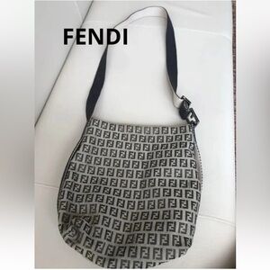 Fendi Monogram Black and Gray Shoulder Bag